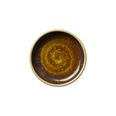 Aurora Vesuvius Amber Round Stacking Tray 10.25cm (4Inch)
