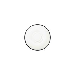 Modest Black Double Well Saucer 16cm / 6.25Inch