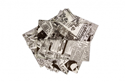 Greaseproof Paper White Newspaper Print 25 x 20cm x1000