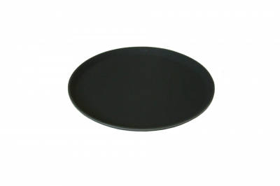 Non Slip Tray Round Plastic Black 11"
