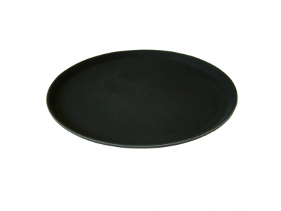 Non Slip Tray Round Plastic Black 14Inch