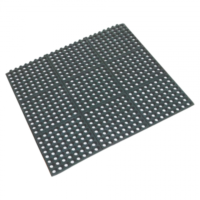Interlocking Rubber Floor Mat Black 900 x 900 x 12mm