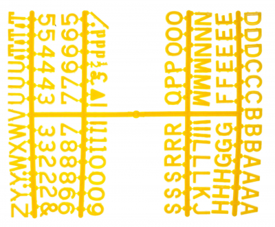 1/2Inch Letter Set (660 characters) Yellow