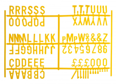3/4" Letter Set (540 characters) Yellow
