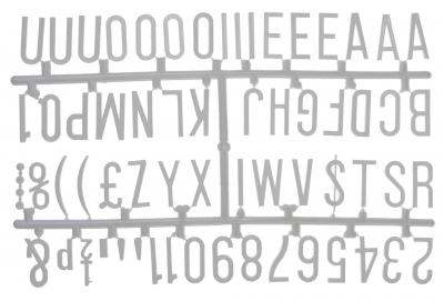 1 1/4Inch Letter Set (390 characters) White
