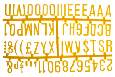 1 1/4Inch Letter Set (390 characters) Yellow