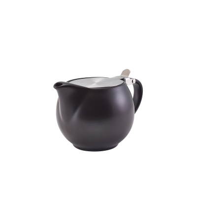 Porcelain Matt Black Teapot with St/St Lid & Infuser 50cl/ 17.6oz