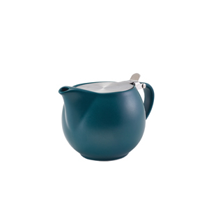 Porcelain Matt Teal Teapot with St/ St Lid & Infuser 50cl/ 17.6oz