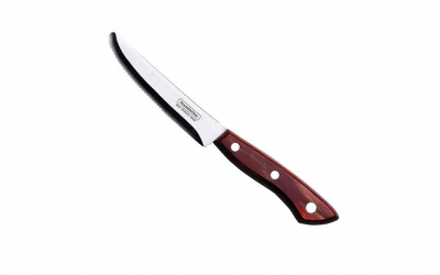 Jumbo Trigger Polywood Rounded Steak Knife Red
