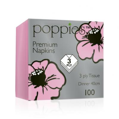Napkin Pink 40cm/3ply 8 Fold x1000