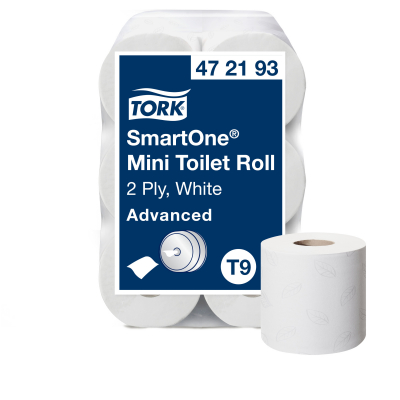 Tork SmartOne Mini Toilet Tissue T9 2ply 8x13.4cm (620 Sheets) x12