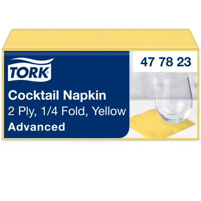 Tork Cocktail Napkin Yellow 24cm 2ply x2400