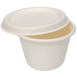 Bagasse Deli Pot & Lid 4oz x500