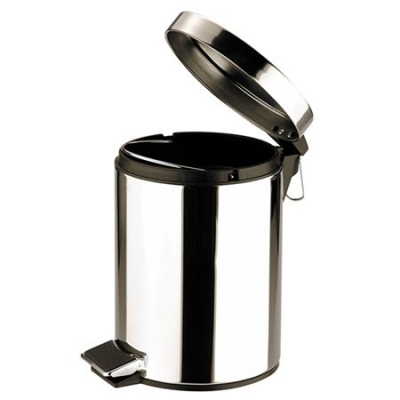 Pedal Bin Round Stainless Steel Mirror 5L