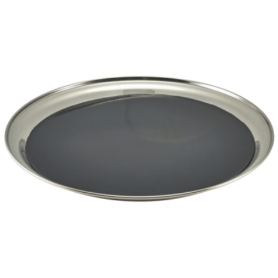 Non Slip Stainless Steel Round Tray 12Inch