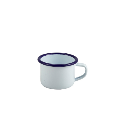 Enamel Mug White With Blue Rim 12cl/ 4.2oz