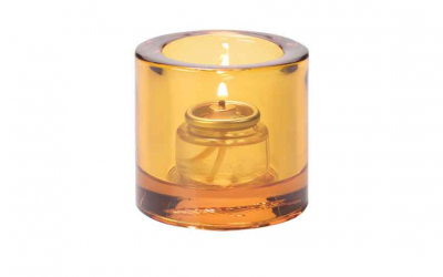Round Votive Amber 7cm [3"]