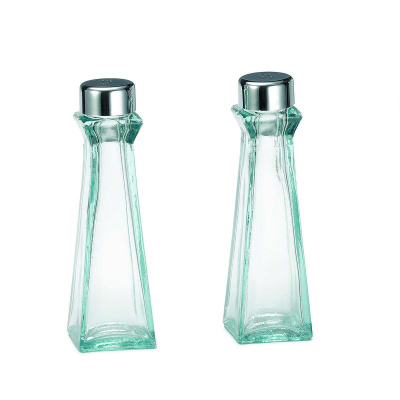 Marbella Glass Salt & Pepper Shakers with Chrome Plated ABS Tops 90ml