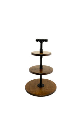 Steelite Creations Display: Chestnut 3-Tier Stand 35.5 x 50.9cm