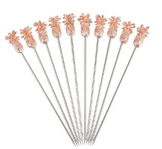 Pineapple Garnish Pick Copper Plated (Pack of 10)