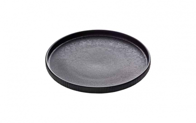 Nara Black Relief Plate 27cm [10.6Inch]