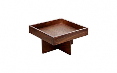 Ananti Walnut Square Box 18cm in 8cm Stand