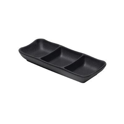Zen Black 3 Compartment Tray 8 x 3cm (3 1/8 x 1 1/8Inch)