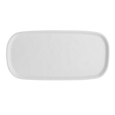 Cali White Rectangle Melamine Tray 36.8 x 17.7cm (14 1/2 x 7Inch)