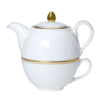 Burnished Gold Coupe Tea For One Set