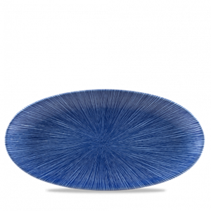 Churchill Studio Prints Agano Blue Oval Chefs Plate 11 4/5X5 3/4Inch