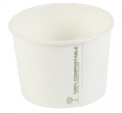 Soup Container Biodegradable PLA White 16oz x500