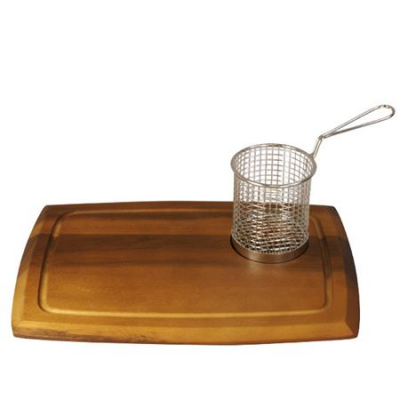 Acacia Wooden Serving Board With Circular Recess