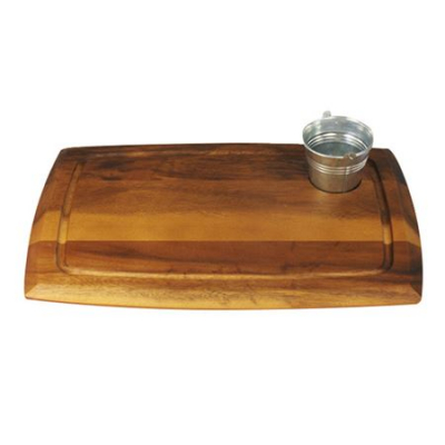 Acacia Wooden Serving Board Small Circular Recess