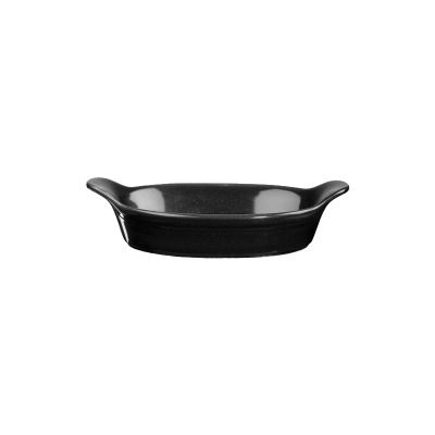 Churchill Oynx Black Small Round Eared Dish 6InchX7Inch