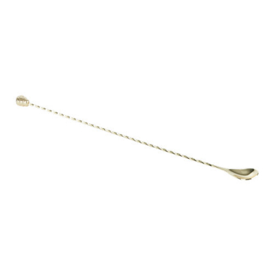Cocktail Spoon with Skull End Gold 40.5cm