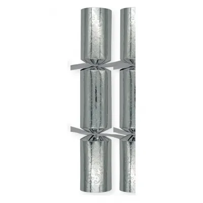 Christmas Cracker Fleur De Lys Silver 12Inch Content O x24