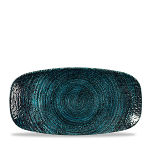 Homespun Chroma Blue Chefs Oblong Plate 10.6"X5"