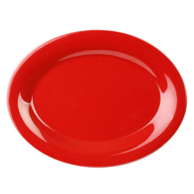 Melamine Platter Red 9.5x7.25Inch/240x185mm x12