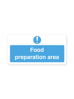 Food Preparation Area Sign Self Adhesive 100x200mm