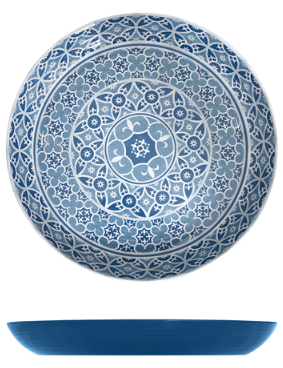 Blue Marrakesh Melamine Bowl 38 x 4.5cm