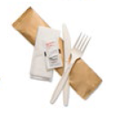 Natural Cornstarch Cutlery Set (includes Fork, Knife, Salt & Pepper & 2ply Napkin) x250