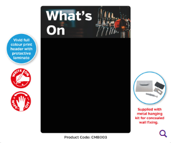 Whats On - Chalkboard Bar Message Board With White Chalk Pen
