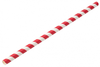 Paper Smoothie Straw Red/White 9Inch (23cm) 8mm Bore x250