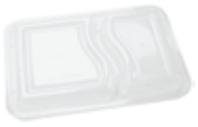Lid for Container Rectangle 4 Compartment PP Clear x200