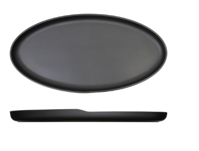 Black Copenhagen Oval Melamine Dish 47.5 x 24cm