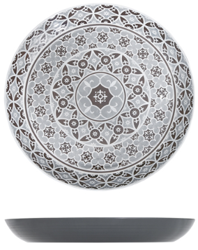 Grey Marrakesh Melamine Bowl 38 x 4.5cm