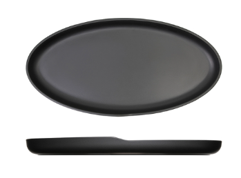 Black Copenhagen Oval Melamine Dish 40 x 20cm