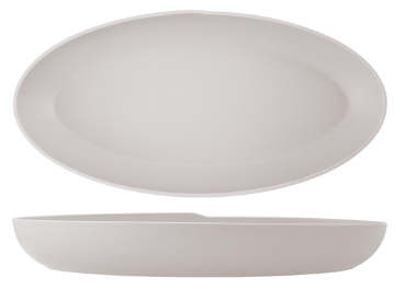 White Copenhagen Oval Melamine Deep Dish 55 x 27.5 x 7.5cm