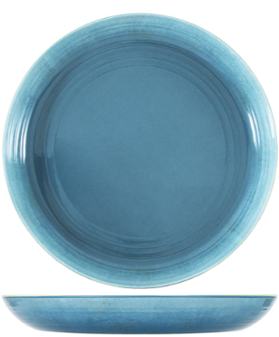 Light Blue Glazed Melamine Casablanca Bowl 38 x 4.5cm