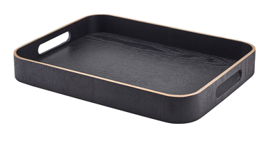 Black Wood Veneer Butlers Tray 35.5 x 28cm